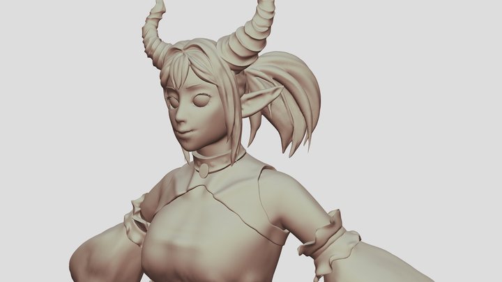 Demon Girl Game Resolution 3D Model