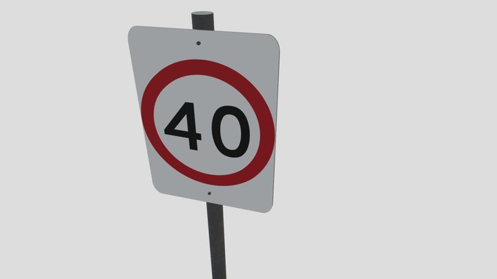 Australia Speed Limit Signs 40-70km/h 3D Model