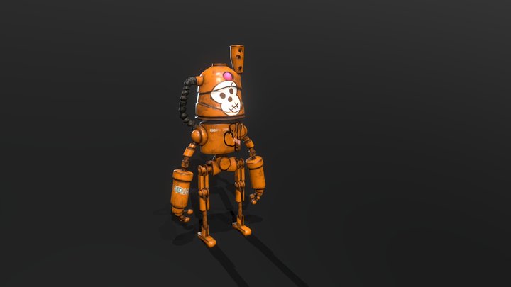 Skull-bot character 3D Model