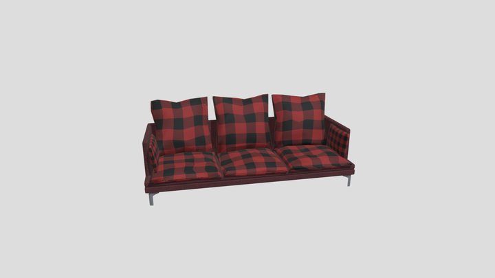 Red Couch 3D Model