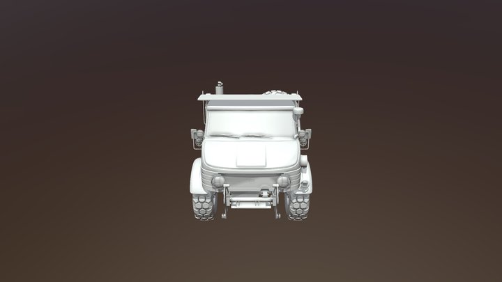 Mercedes Unimog, FLU-419 - Clay Render 3D Model