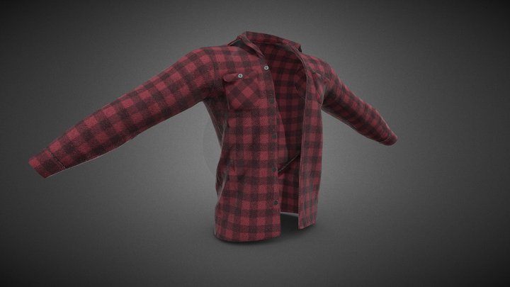 Red Flannel Shirt 3D Model