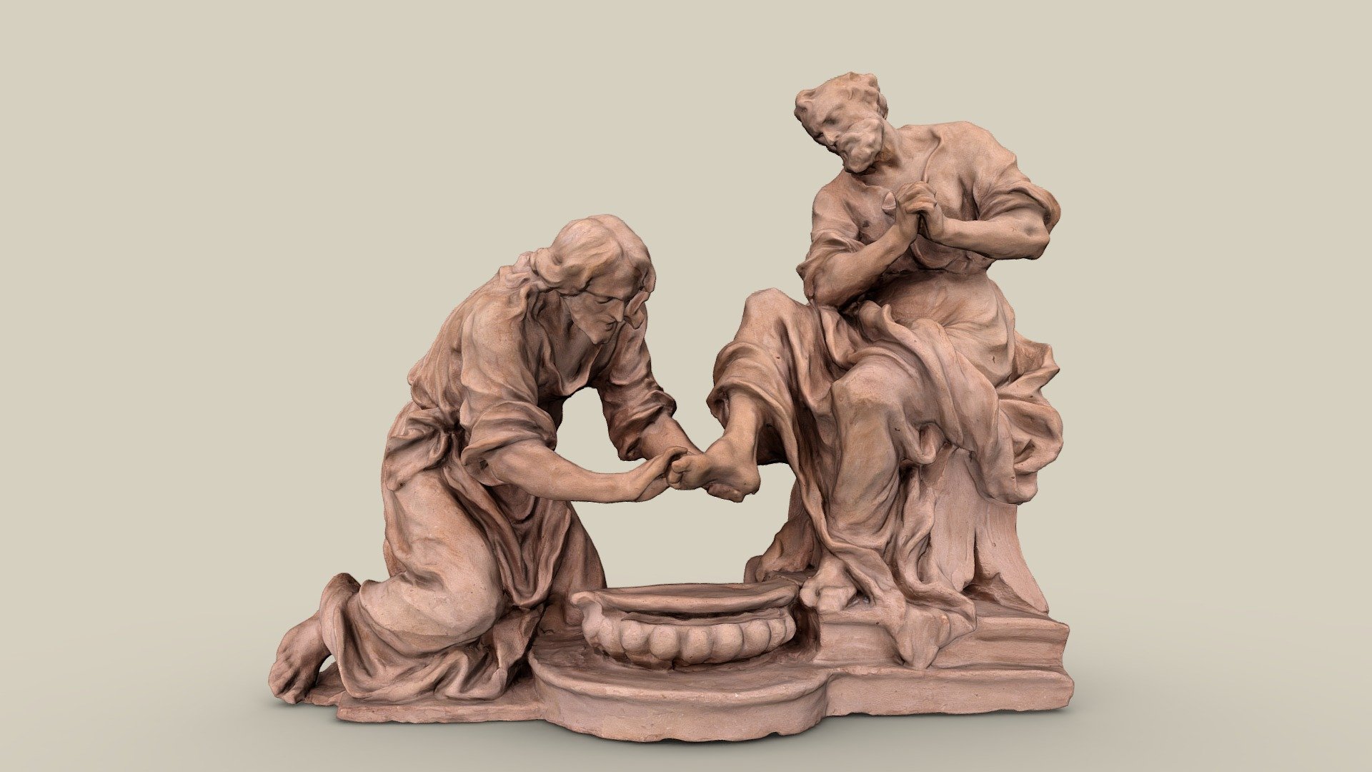 Christus wäscht Petrus die Füße — Sketchfab embed 3D viewer
