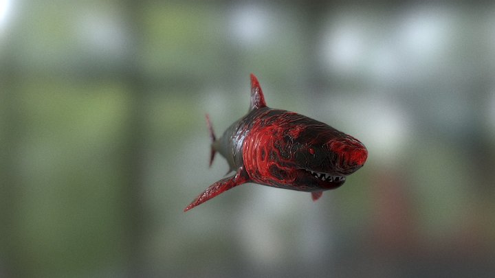 Blood in Vein Depth Shark Skin 3D Model