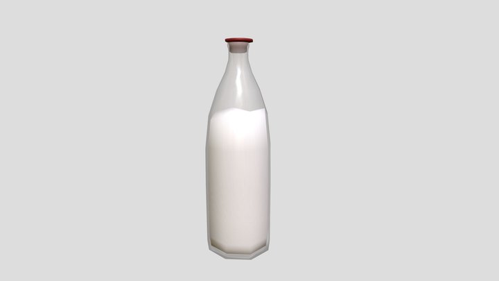 bottle of milk (botella con leche) 3D Model