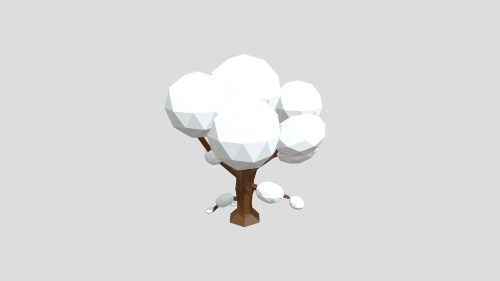 Low Poly Oak Tree Multicolor