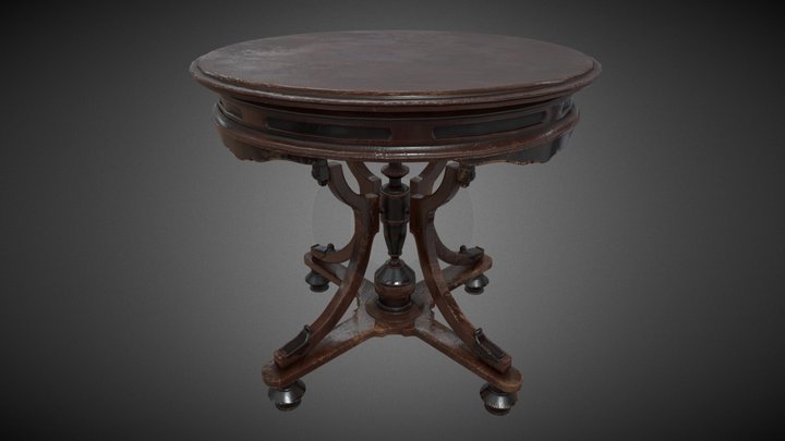 Vintage round table 3D Model