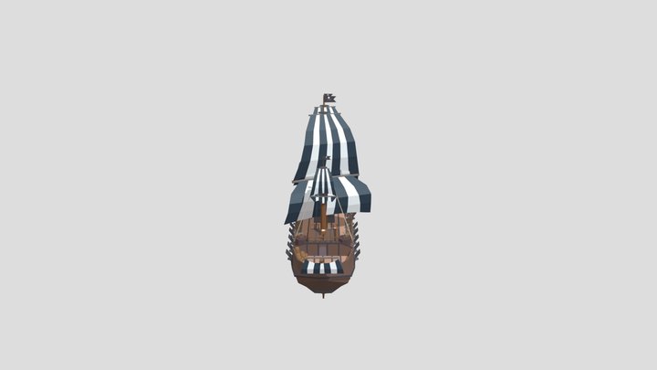 Low poly Pirates' ship 3D Model