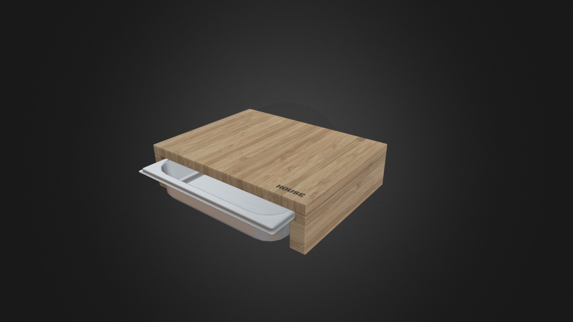 3D model Chopping board - This is a 3D model of the Chopping board. The 3D model is about a wooden box with a hole in it.