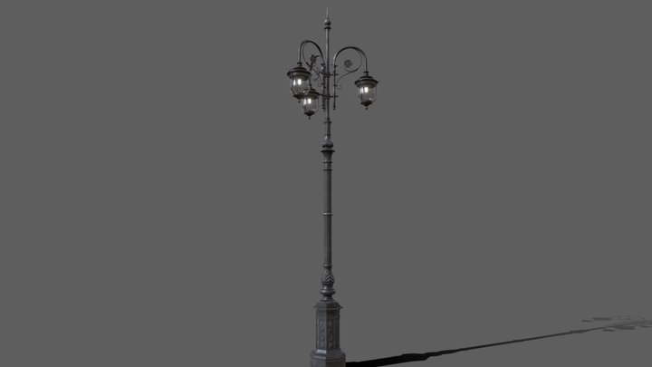 Victorian Street Lamp 3D Model