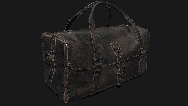 Three_Strap_Bag_Black 3D Model