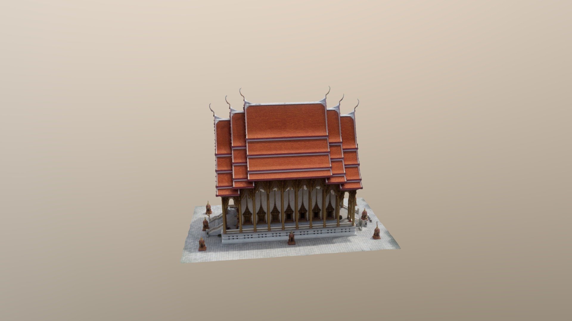 4saladang Temple All Simplified 3d Mesh