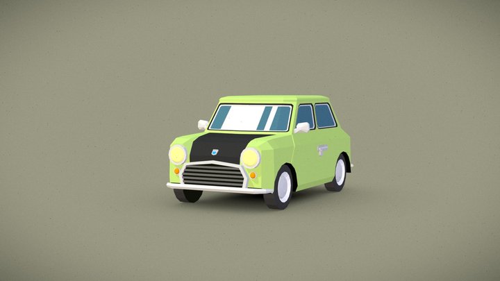 Small Classic Light Green Car 3D Model