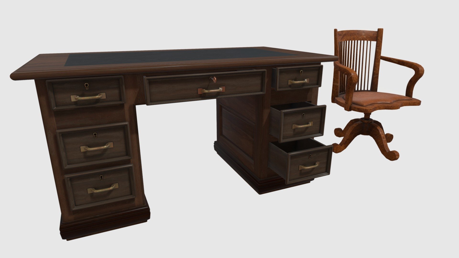 Guam Governor's Desk and Chair - 3D model by Dani NackRock (@nackrock ...