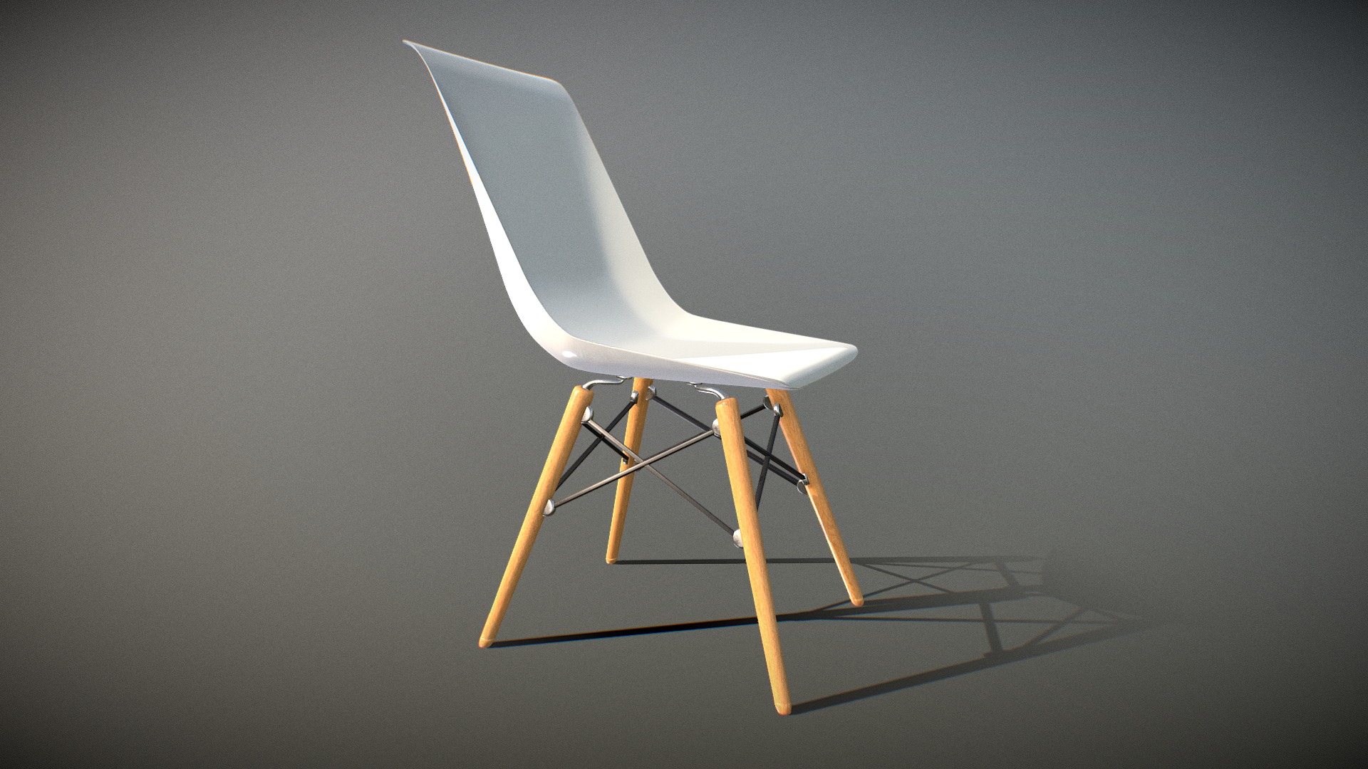 3D model Chair modern elegant-white - This is a 3D model of the Chair modern elegant-white. The 3D model is about a white satellite dish.