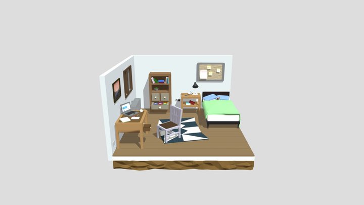low_poly_isometric_room (1) 3D Model
