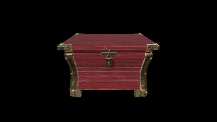 Wooden & Brass Chest 3D Model