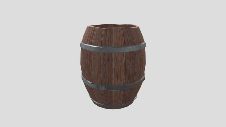 Low Poly Barrel 3D Model