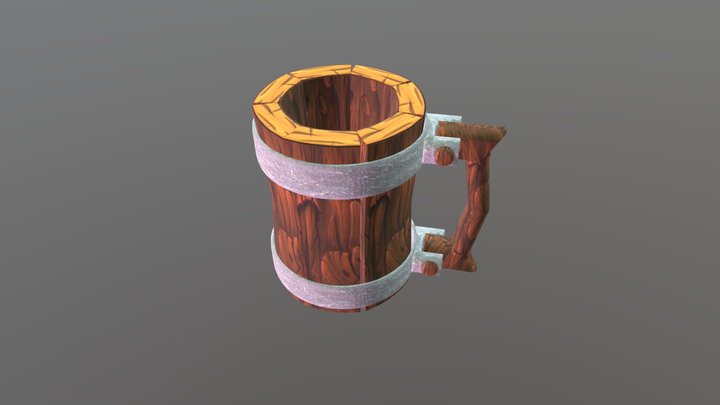 Wooden Mug 3D Model