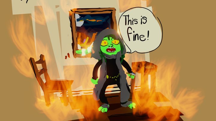 "This is Fine" 3D Model