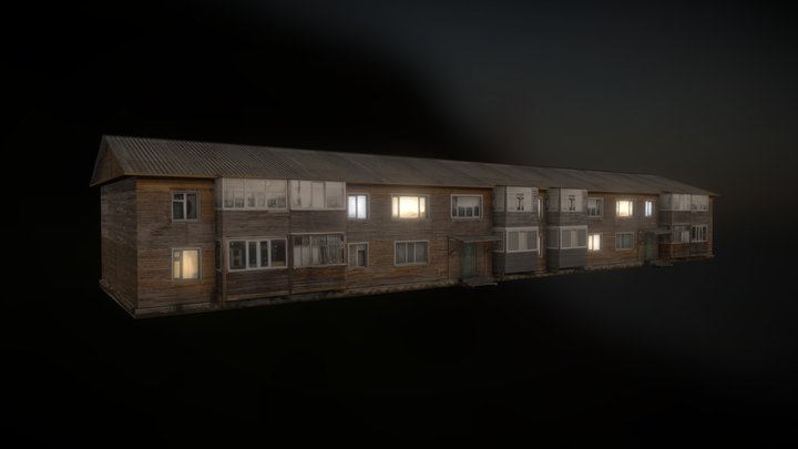 Residential barracks (house) USSR 3D Model