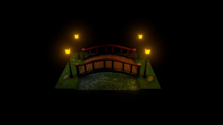 Low Poly Bridge 3D Model