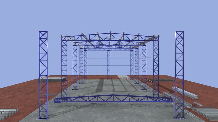 Galpão - Animação da montagem 3D Model