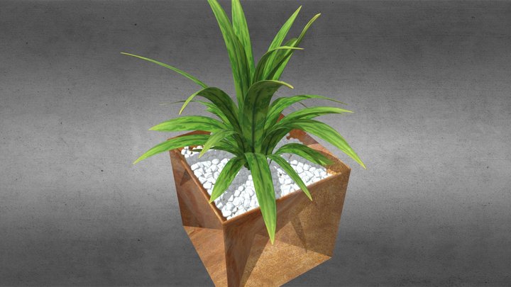 House Plant Origami Pot 3D Model