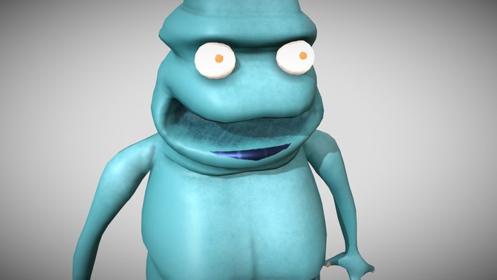 Cartoony Blue Ghost 3D Model