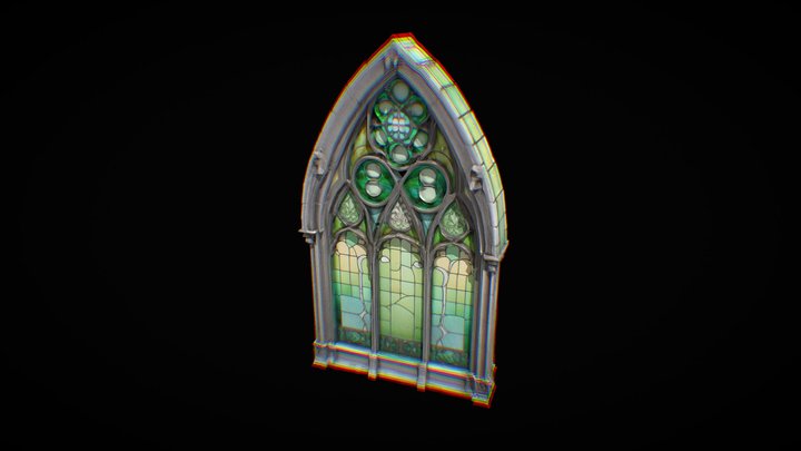 Emerald Gothic Window 3D Model
