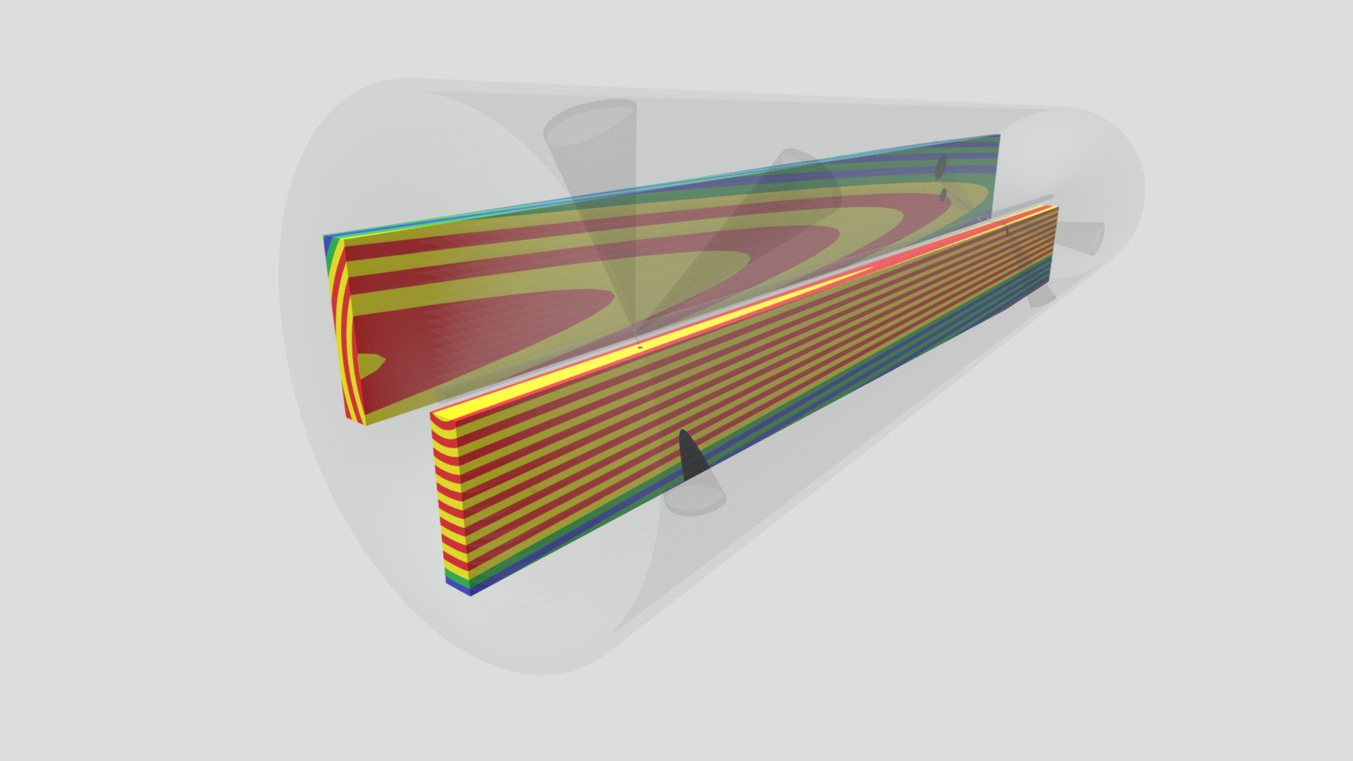 Radial and tangential cuts (transparent log) - Download Free 3D model ...