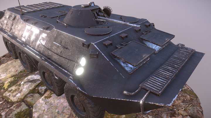 BTR 70 Black 3D Model
