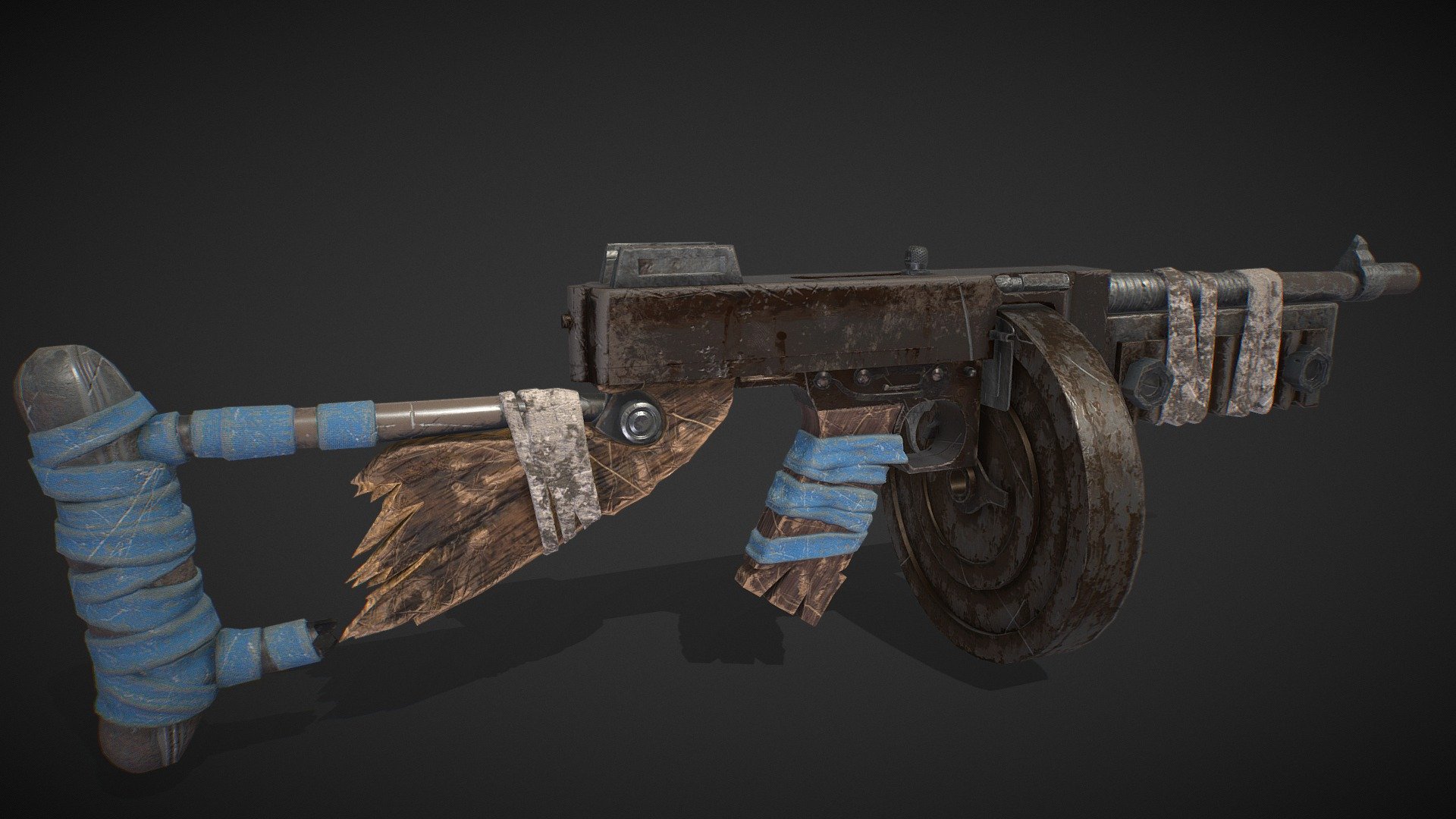 APOCALYPSE TOMMY GUN - low poly