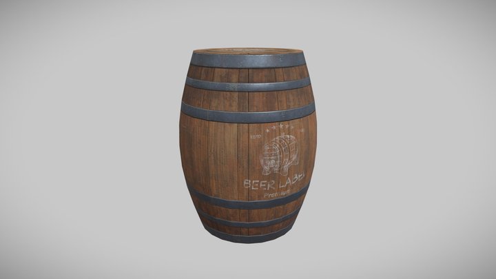 Craft beer barrel 3D Model