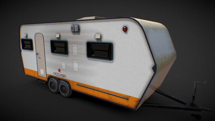 Low Poly Trailer 3D Model