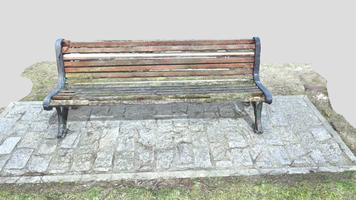 free parisian park bench 3D Model