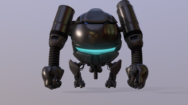 ROBOT D - 23 (no bevel) 3D Model