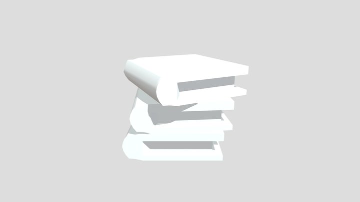 Low Poly Book Stack 3D Model
