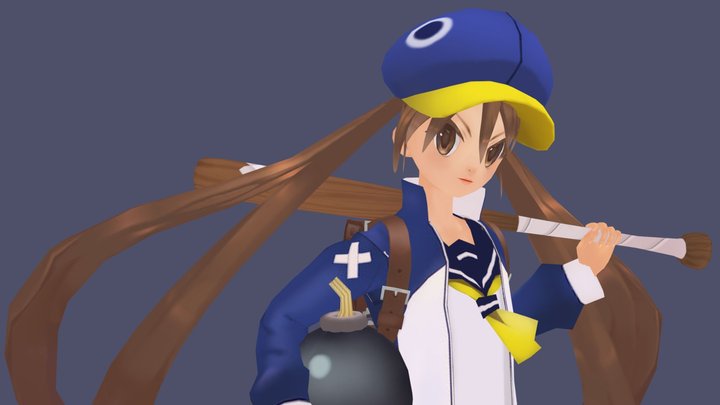 Kazamatsuri Fuka - Disgaea 4 3D Model