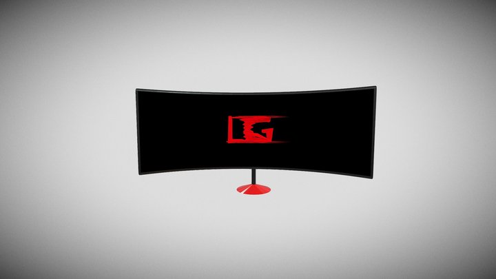 Gaming Monitor LG LowPoly 3D Model