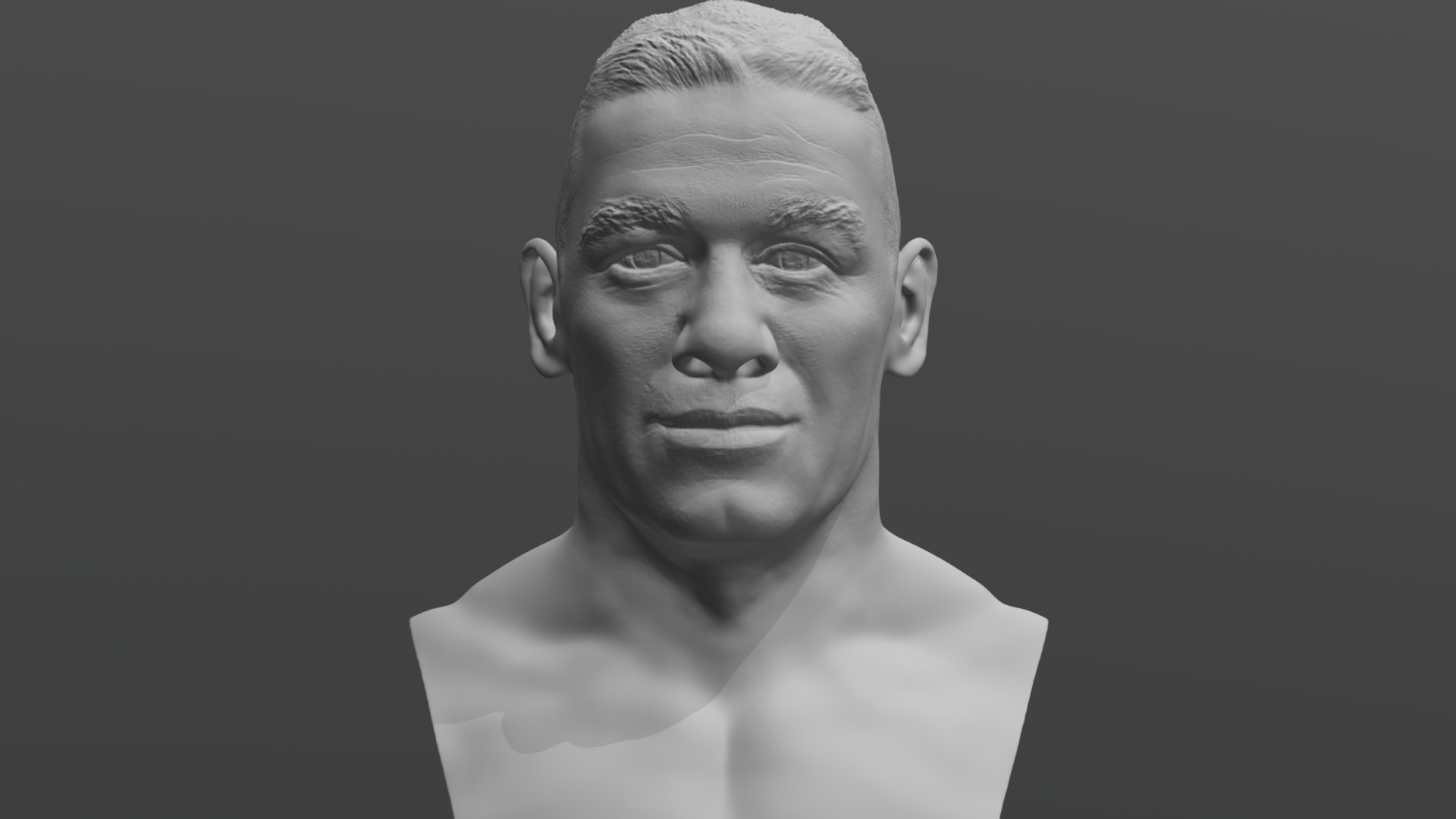 3D model John Cena bust for 3D printing - This is a 3D model of the John Cena bust for 3D printing. The 3D model is about a man with a serious expression.