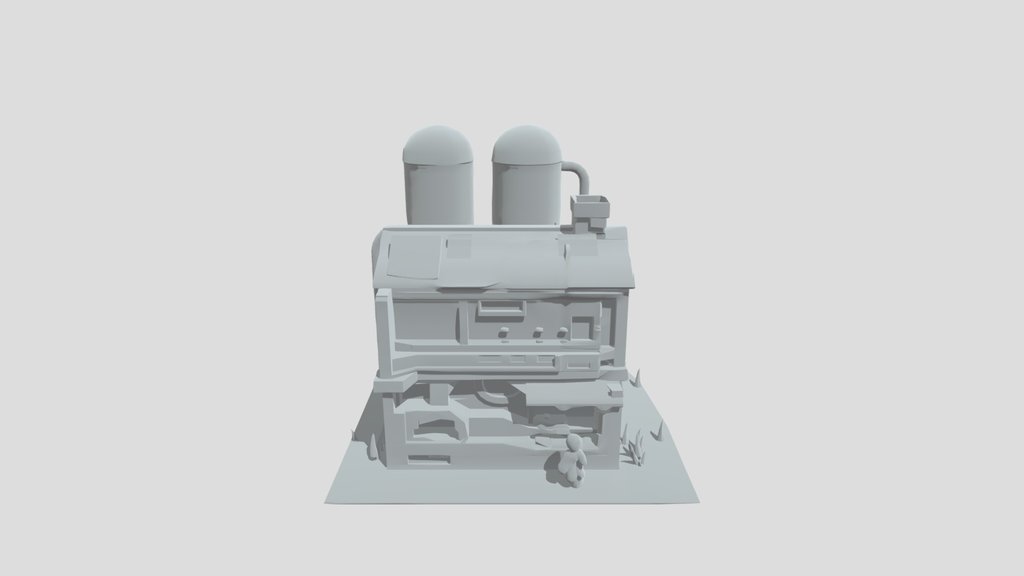 Solar-Powered Bakery low poly médiéval modern