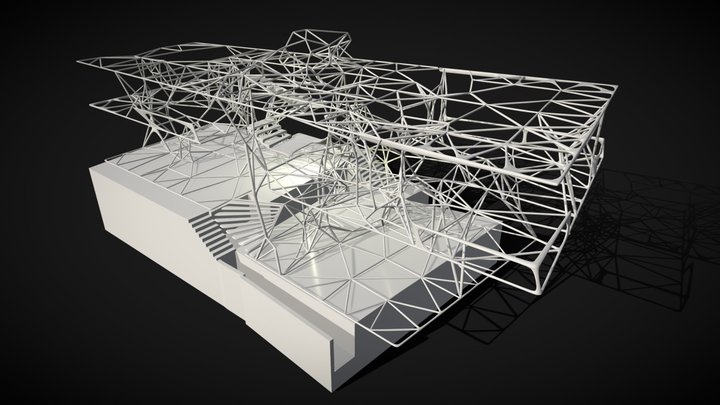 Force Flow Finder Network/ Integrated structures 3D Model