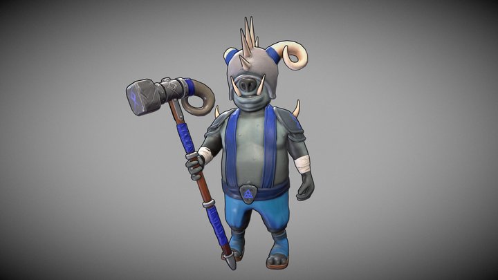 Stylised tank character 3D Model