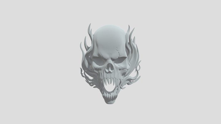 Infernal Flame Skull 3D Model
