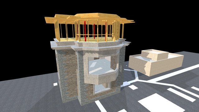 Ecluse de NAYE-St MALO-Stucture Bois-Béton 3D Model