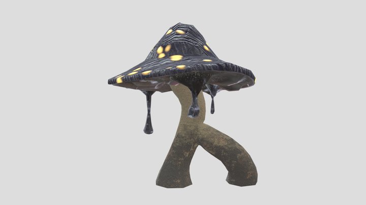 Post-apocalyptic Inky cap parasite mushroom 3D Model