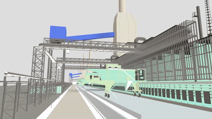 Steel Mill Scene 3D Model