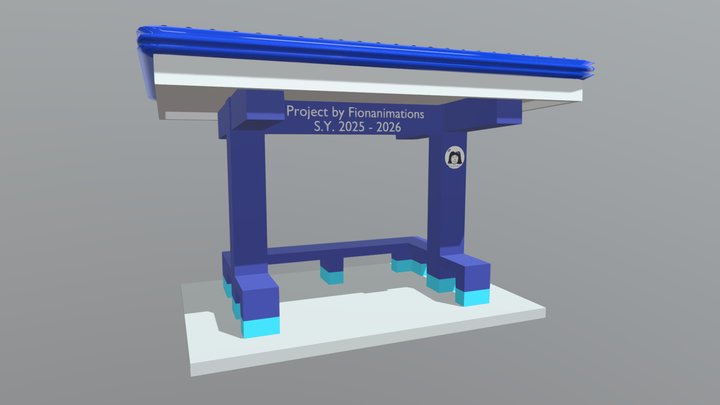 Waiting shed (v02, more roof design) 3D Model