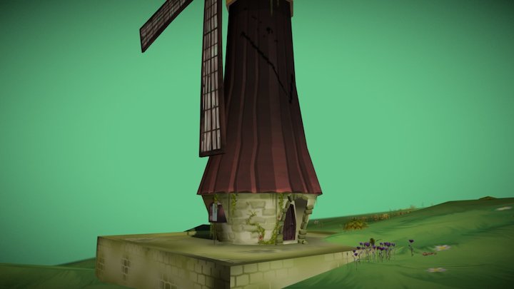LowPoly Windmill 3D Model